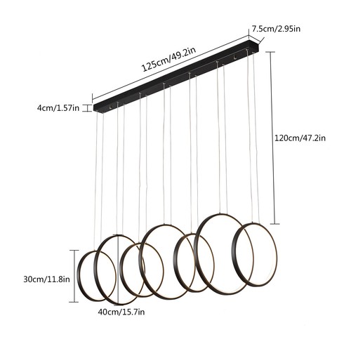 Modern Pendant Lamp LED Geometry Kitchen Island Hanging Ceiling Light Chandelier - Picture 5 of 11