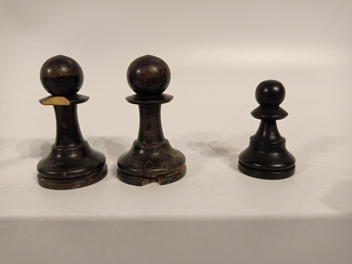 Vintage Wooden Chess Piece Set 3" King w/ Board Complete - Picture 16 of 23