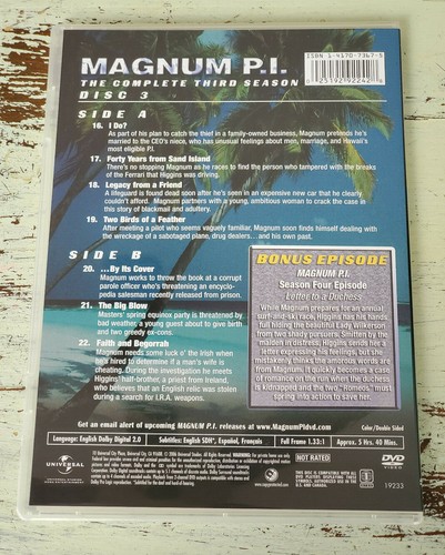 NM Magnum P.I. - The Complete Third Season (2006) DVD, 3-Disc Set, US - Imagen 8 de 8