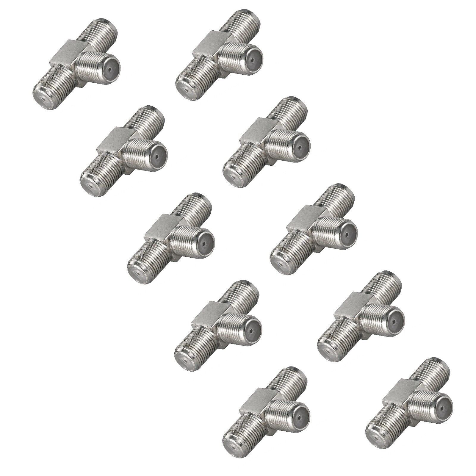 Thumbnail - F-stecker Adapter T-verbinder 3fach Kupplung Koaxstecker 10 Stück