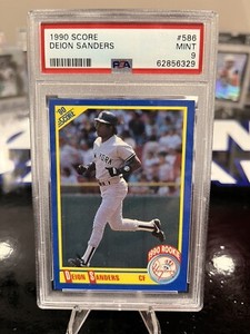 1990 Score DEION Prime Time SANDERS MLB NFL NY Yankees Rookie #586 RC PSA 9 MINT