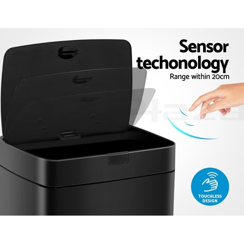 Devanti 45L Motion Sensor Bin Rubbish Automatic Trash Can Kitchen Black - Picture 5 of 11