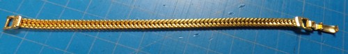 VINTAGE NACHLASS SCHMUCK GOLDFARBEN feine GLIEDERKETTE SIGNIERT GOLDETTE ARMBAND - Bild 4 von 5