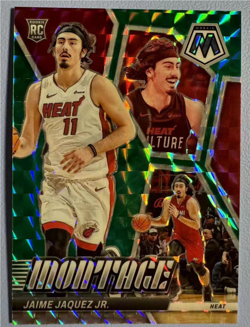 Jaime Jaquez Jr 2023-24 Panini Mosaic 53/75 Montage Mosaic Teal RC Miami Heat#28