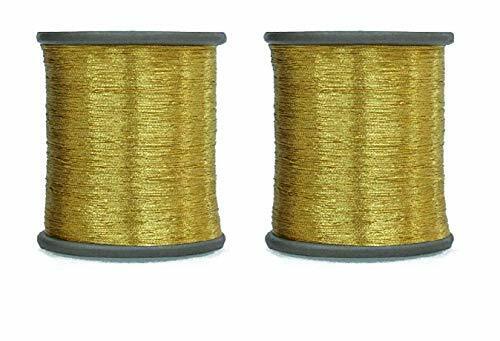 Zari Thread for Embroidery, Sewing ,Jewelry Making, Gold Color, 100MTR - 2 Spool - Photo 1/3