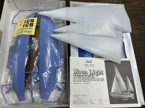 NIB 1/36 Vintage Ocean Cruising Yacht Moon Light By Arii Sailing Boat Model Kit - Picture 4 of 9