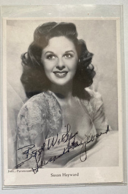 Susan Hayward   - Film -   original Autogramm  - Größe 14  x 9 cm