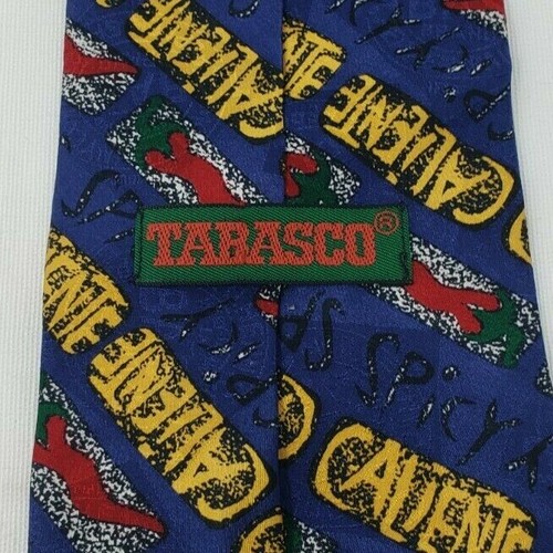 Corbata para hombre Tabasco Blue Caliente picante chile picante 58" seda EE. UU. - Imagen 4 de 4