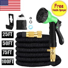 Expanding Expandable Flexible Garden Water Hose w Spray Nozzle 25, 50, 75, 100ft