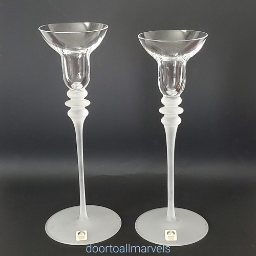 Vintage Sasaki Kerzenständer 24% Bleikristall Japan mattierte Stiele mit Etikett (2) - Bild 1 von 7