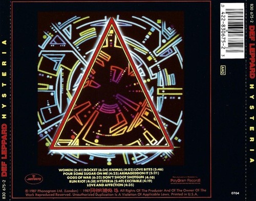 Hysterie von Def Leppard (CD, August 1987 Mercury) - Bild 2 von 3