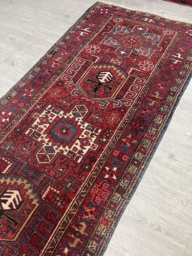 Alter Antiker Handgeknüpfte Läufer Heriz Perserteppich Heris Carpet 100X352 cm - Bild 7 von 16