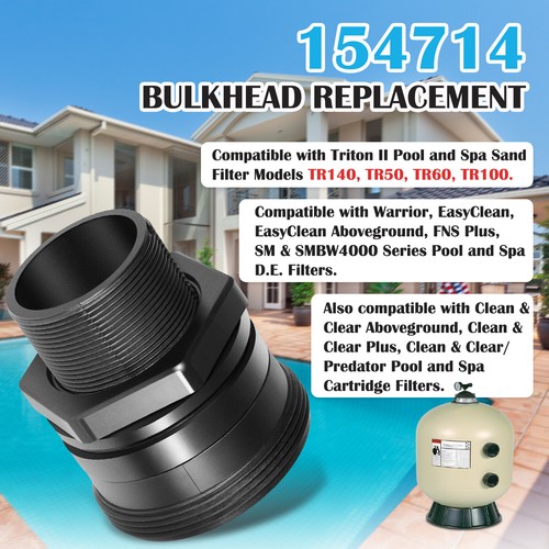 154714 Bulkhead 2"For Pentair Triton II Pool & Spa Sand Filter TR50/60/100/140 - Picture 2 of 8