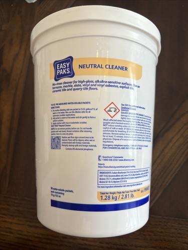 Easy Paks Neutral Cleaner, 0.5 Oz Packet, 90 Count 2.81 Lbs