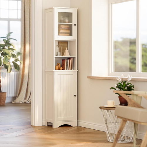 67.1" Tall Bathroom Storage Cabinet with Adjustable Shelves, Narrow Tall Linen T - Picture 6 of 8
