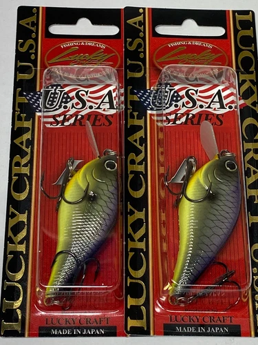 Flatside Crankbaits by Lucky Craft, Lot of 2, KJ Flat 1.5, 3/8 oz., New