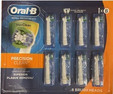 1 Pack Of 8 Oral-B MaxClean Precision Clean Toothbrush Heads Plague Removal