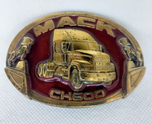 2 Vintage Mack Truck Belt Buckles Mack Bulldog CH600 1982, 1983 - Picture 3 of 7