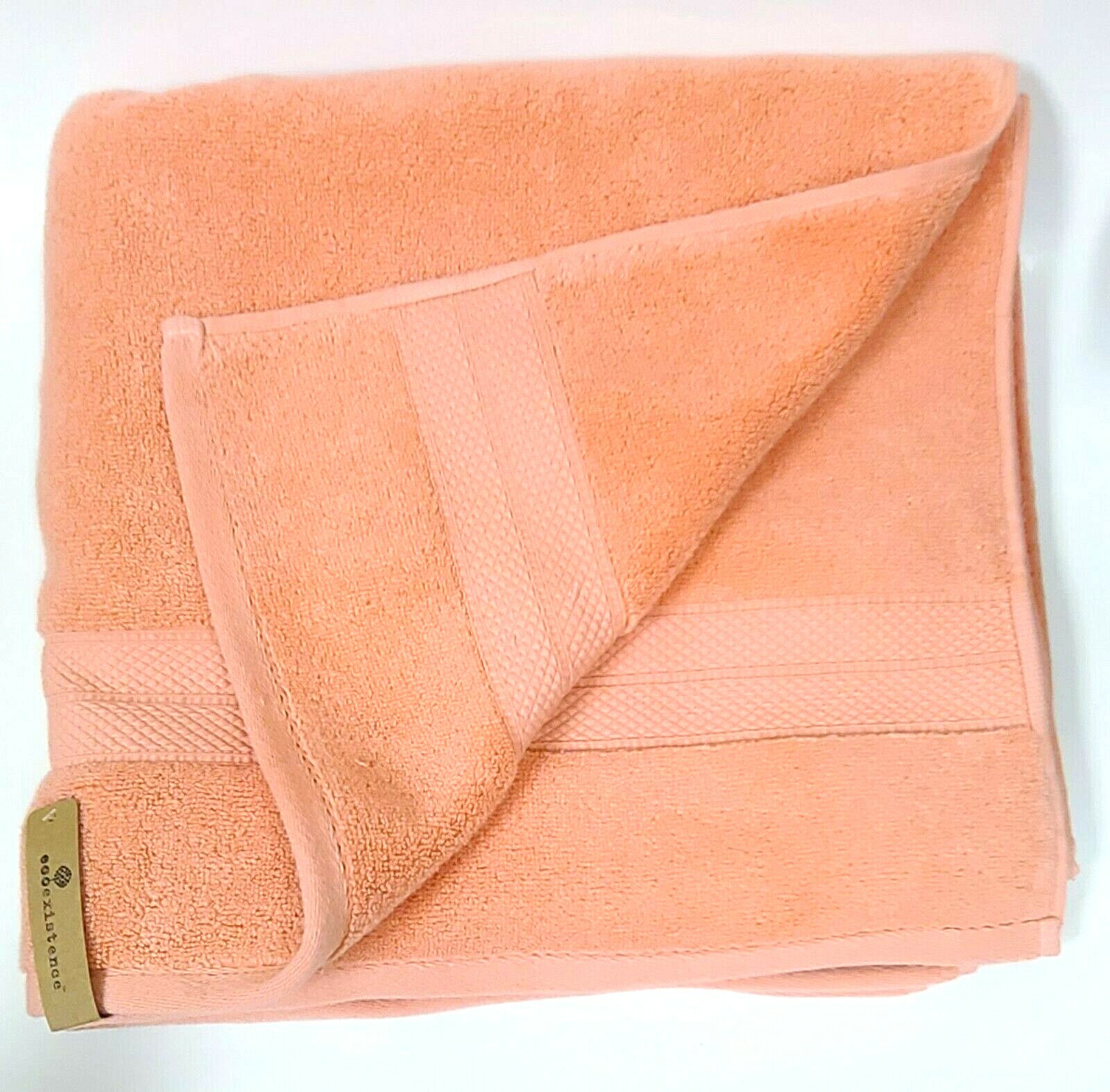 ECOEXISTENCE CORAL PINK SOLID FLUFFY COTTON BATH,HAND TOWEL OR 4