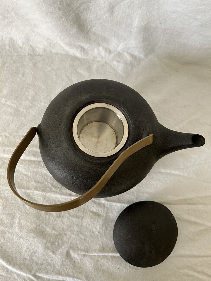 Teavana Stoneware Dark Brown Pebble Teapot with Infuser eBay