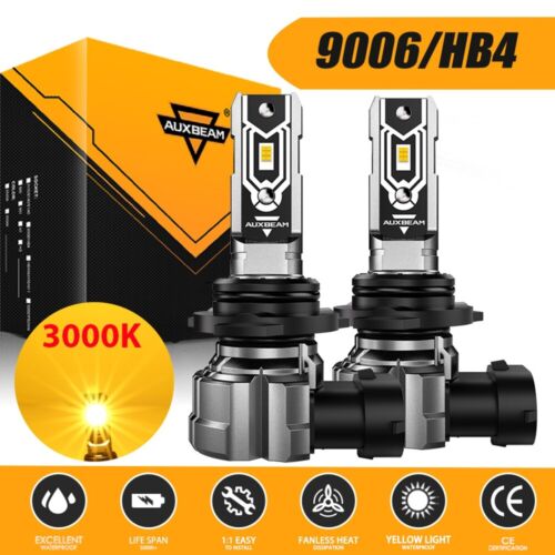 AUXBEAM Canbus H13 9008 LED Headlight 9006 Fog Bulbs High Low Beam White Yellow - Picture 15 of 17