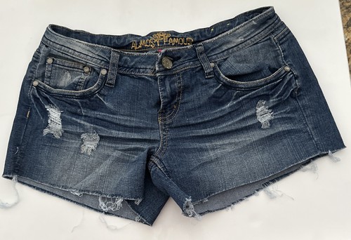 Almost Famous Jean Shorts Junior Teens Denim Jean Shorts Size 7 Embroidered