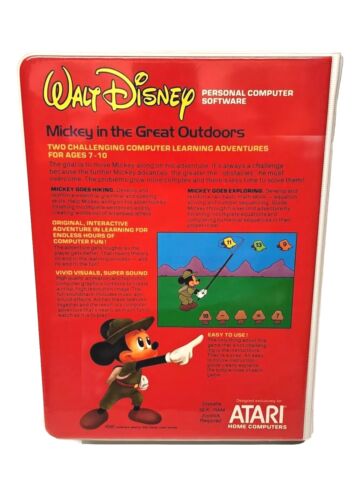 Atari 8 Bit Mickey In The Great Outdoors Computer Game Floppy Disk Vintage 1983 - Picture 2 of 4