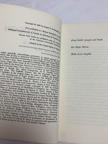 Black Religion The Negro and Christianity in United States Joseph Washington PB - Imagen 7 de 8