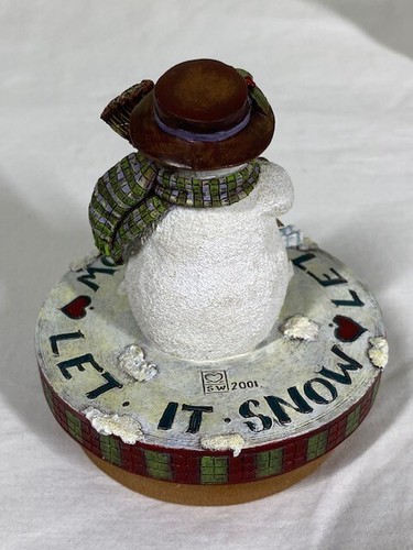 Vintage Lang Resin Large Candle Topper A Snowy Friend Fits Approx 2 7/8" Candles - Picture 4 of 14