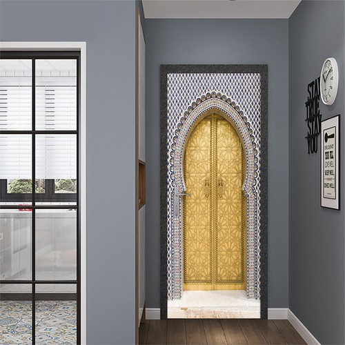2PCS Muslim Islam Door Mural Sticker Corridor Decor Stick Waterproof Wallpaper - Picture 13 of 62