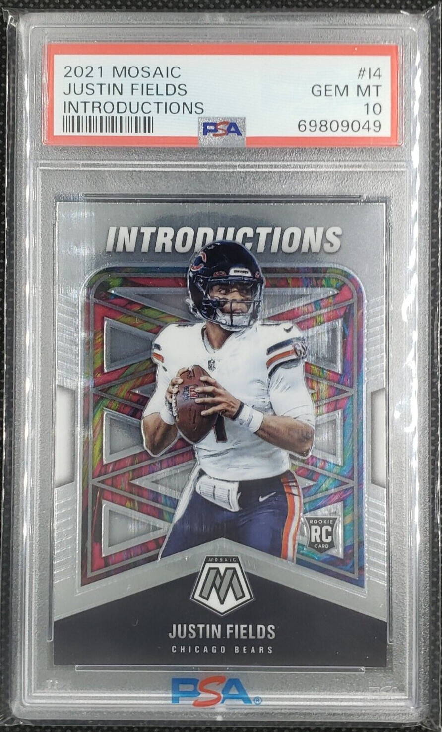Justin Fields 2021 Panini Mosaic I-4 Introductions PSA 10 Gem Mint Chicago Bears