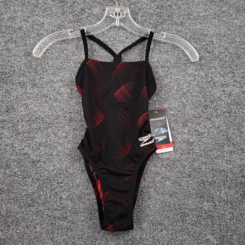 NEU Speedo Endurance Badeanzug Damen 20 US 4 rot sportlich ein Rücken Einteiler