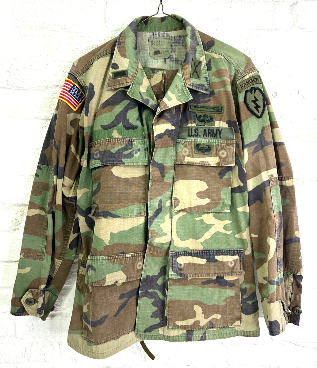 Vintage US Army Rangers Officer Patched Camo Blouse & Pants