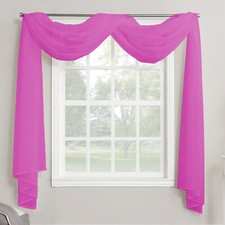 Plain Voile Net Curtain Scarf - 3m & 5m - Huge Range Of Colours - Free Postage