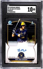 2023 1st Bowman Chrome Ben Metzinger Auto Brewers SGC 10
