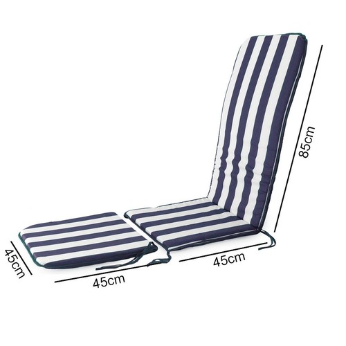 Cuscino per sedia a sdraio da giardino con prolunga Righe mod. Topazio P502 - Foto 5 di 9