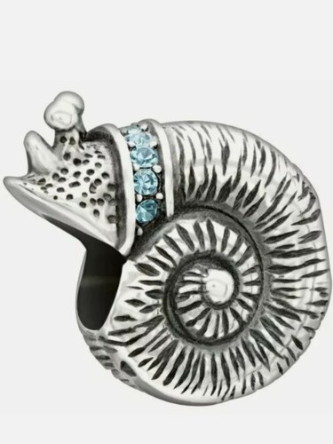 Authentische Chamilia Sterlingsilber Charm Meeresschnecke mit Indicolith Swarovski