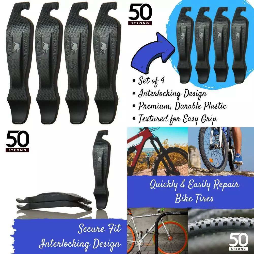50 Strong Bike Tire Lever Set of 4 Easy Grip Bicycle Levers