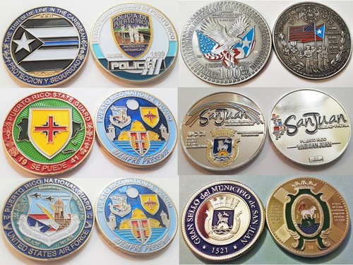 POLICIA PUERTO RICO THIN BLUE LINE POLICE Challenge Coin medalla token ficha - Picture 11 of 12