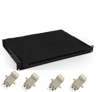   Fiber Optic Patch Panel,24 Port Loaded LC Duplex,Rackmount -89721