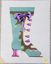Deluxe Designs Hand Painted Needlepoint Canvas Vintage OLD FASHIONED BOOT 23"