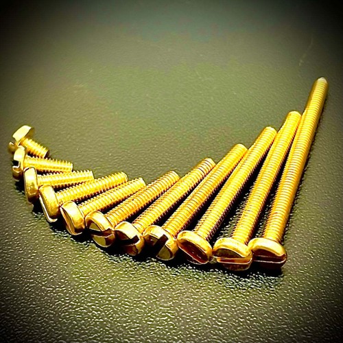 M6 Machine Screws Slotted Pan Head Brass DIN 85 - Picture 4 of 12
