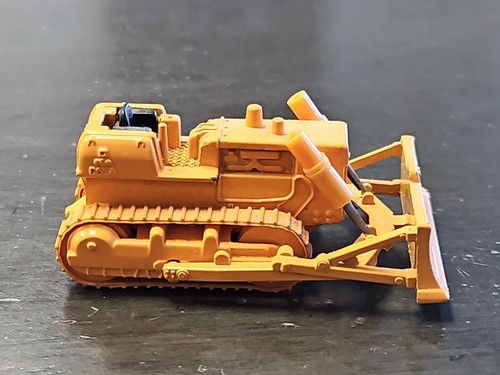 VINTAGE TOY CAR - KOMATSU BULLDOZER D65A 1:87/apx 1:64 TOMICA 70 Truck Orange - Picture 2 of 7