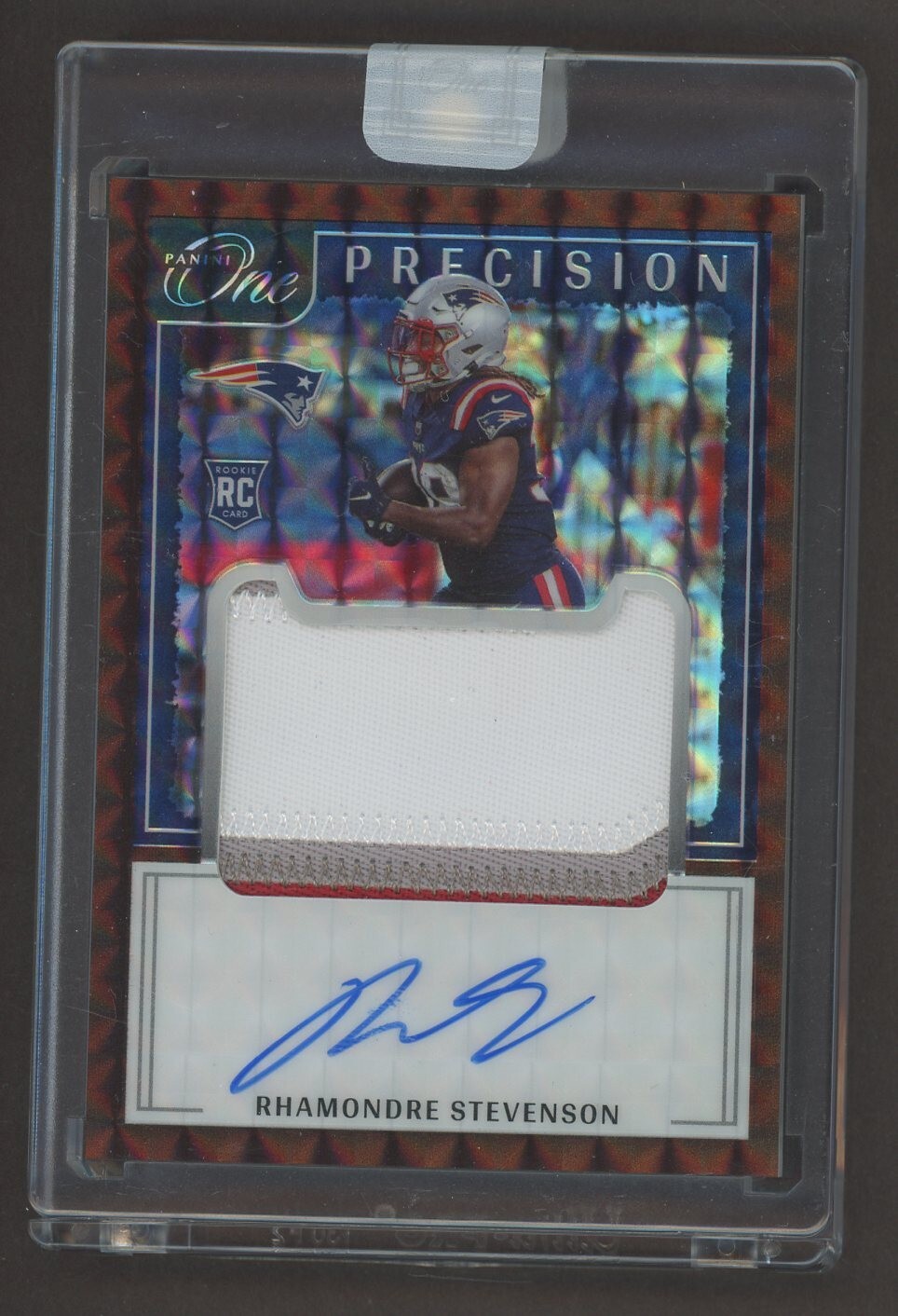 2021 Panini One Precision Bronze Rhamondre Stevenson RC Patch AUTO 44/49