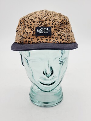 Coal Headwear Black Brown Panel Hat Leopard Print Pure Cotton Buckle One  Size