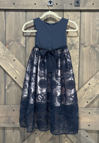 Bonnie Jean Niñas Vestido Formal Ocasión Especial Alto-Bajo Encaje Bordado -6X - Imagen 7 de 10