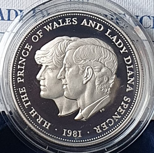 1981 Charles & Diana Royal Wedding 0.925 Silver Proof Crown Original Box + COA