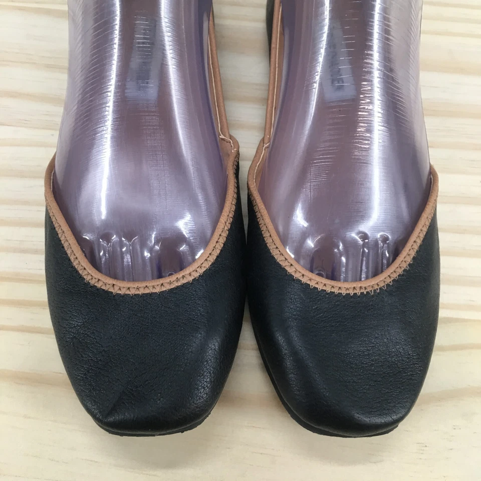 Sapatos femininos Steve Madden 7 Azeka casual chinelo sapatilhas de balé couro preto - Imagem 3 de 4