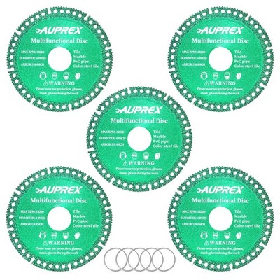 AUPREX 5 Pack 4 Inch Indestructible Disc for Grinder, 7/8'' Arbor Angle...
