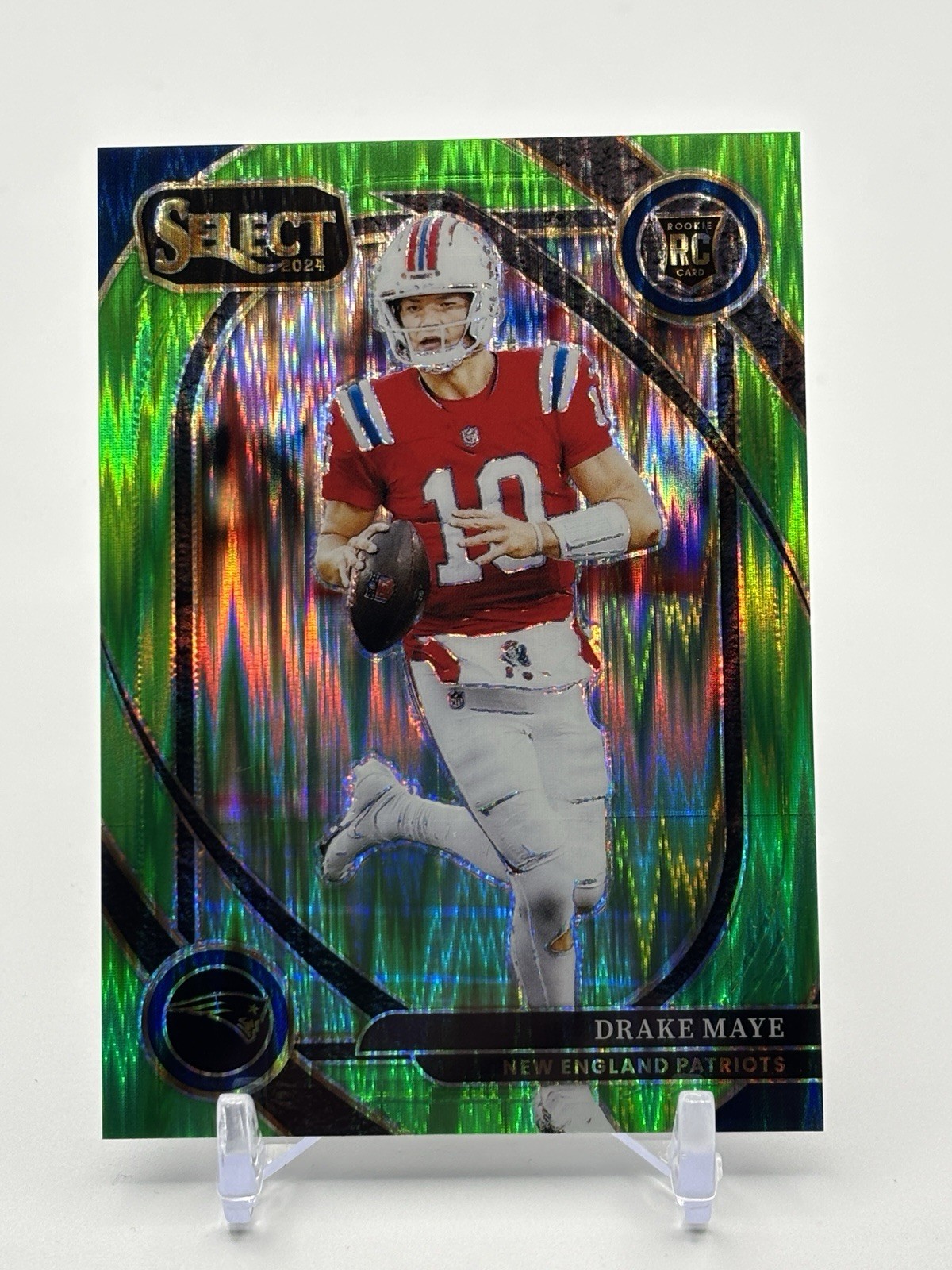 DRAKE MAYE RC #/499: 2024 Select Football -Neon Green Prizm Shock -Club Level